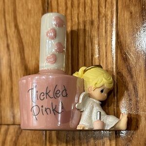 Precious Moments “Tickled Pink Nail Polish with Angel” Figurine